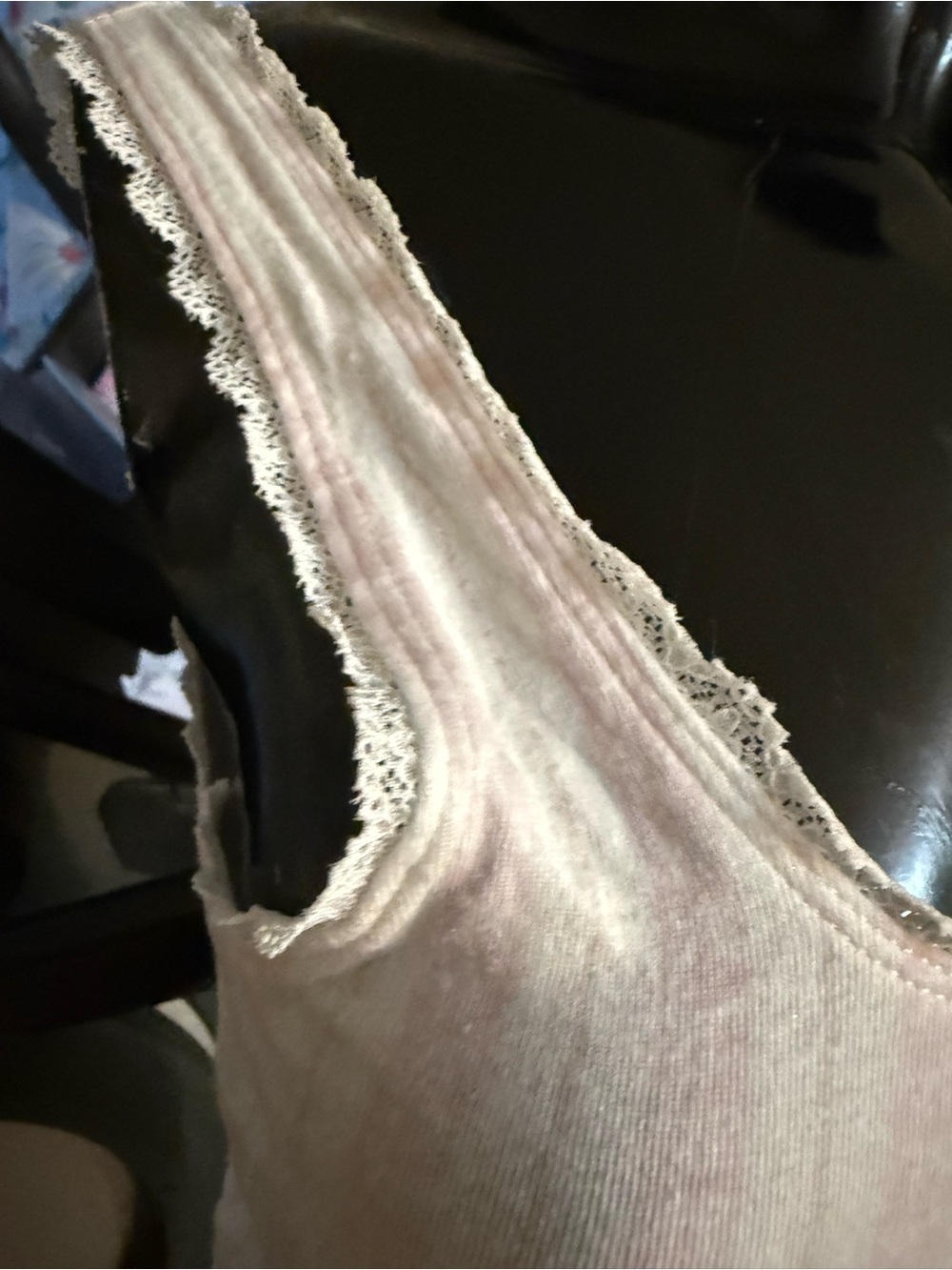 Pink Ribbed Lace-Trim Tank Top - Picture 3 of 8